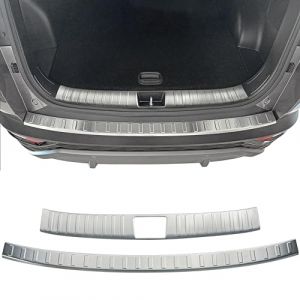 RECAMBO Protection de seuil de chargement en acier inoxydable mat, compatible avec Hyundai Tucson | Type NX4 | ann&eacute;e de construction &agrave; partir de 2020> V2A bross&eacute; Int&eacute;rieur et ext&eacute;rieur (Recambo, neuf)