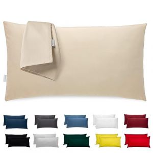 Taie d'oreiller 50x70 Microfibre Premium Lot de 2 Housse Coussin pour Coussins Canapé/Lit Tissu Super Doux Resistant et Lavable Hypoallergénique Anti-Acariens avec Fermeture éclair Invisible (Flowen FR, neuf)