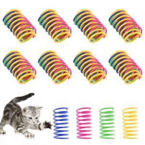 Amexo 32 Pièces Jouets Interactifs pour Chats Jouet de Chat à Ressort Colorés Jouet à Ressort en Spirale en Plastique pour Chat à Secouer Mordre et Tuer Le Temps (Amoxike, neuf)