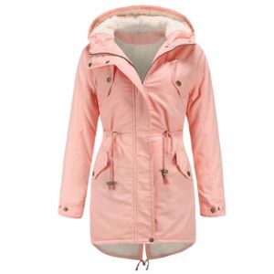 Miaikvs Parka &agrave; capuche doubl&eacute;e en polaire pour femme Manteau d'hiver rembourr&eacute; coupe-vent chaud(Rose,XXL) (Miaikvs, neuf)