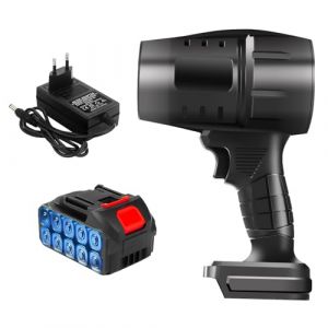 Turbo Jet Blower, sèche-Cheveux Portable sans Fil, Ventilateur Turbo Puissant 21V 800W 35 000tr/min avec réglage continu de la Vitesse et Buses pour Le Jardin,Les Feuilles mortes,la Neige (Samfox, neuf)