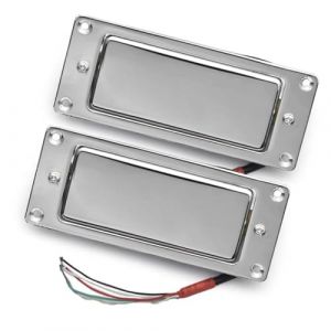 micro de guitare Mini Humbucker 68X29MM, Micro De Guitare &Eacute;lectrique Scell&eacute;, Micro De S&eacute;paration De Bobine De Cou Et De Pont (Color : Chrome 2Pcs) (Heng_Rui, neuf)