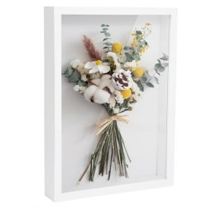 Cadre de Boîte D'Ombre,A4 Cadre 3D Profond 22.7x31.4cm cm Cadre Profondeur Cadre Photo 3D à Remplir, Cadre D'Objet En Bois, Cadre Vitrine Profond pour Fleurs Médailles Souvenirs Photos Objet Médailles (PXZHSM, neuf)