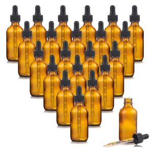 Parfumlism Lot de 20 flacons compte-gouttes 50 ml en verre ambré – avec pipette doseuse, entonnoir et étiquettes – pour huiles essentielles, teintures, cosmétiques, labo (YaPaide, neuf)
