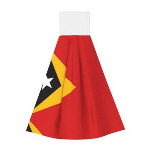 Serviette à suspendre en polaire corail pour enfants et adultes, serviette de salle de bain et cuisine, serviette à suspendre drapeau du Timor-Leste super absorbante (yangxiqiangbaihuo, neuf)