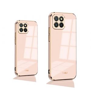 PEIYE Coque pour Honor X6 / Honor 70 Lite/Honor X8 5G (6.5"), Étui TPU Antichoc Silicone [ Galvanisé Cadre Or ] Protection Pochette -Rose (Zanwon, neuf)