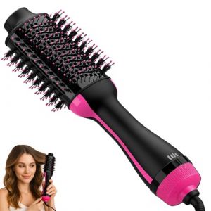 Brosse soufflante 3 en 1 &ndash; Brosse coiffante chauffante pour s&eacute;cher, lisser, volumiser, coiffer &ndash; Compacte 9 x 36 x 9.5 cm, id&eacute;ale pour maison ou voyage (vinaprix, neuf)