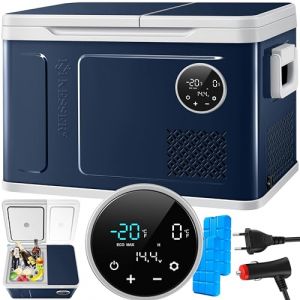 KESSER® Glacière à compresseur 2 en 1 - Double zone - Réfrigérateur et congélateur - 40 l - Congélateur électrique avec 2 blocs réfrigérants et commande tactile LED - Réfrigération jusqu'à -20 °C - (WMK Trading GmbH, neuf)