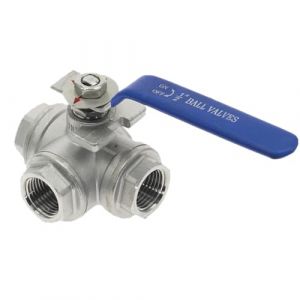 AthuAh - Vanne &agrave; bille en acier inoxydable 304, 3 voies, 1/4" &agrave; 1", DN8 &agrave; DN25, filetage femelle BSP, 1 pi&egrave;ce (taille : DN5") (WaiMenDaShiXiong, neuf)