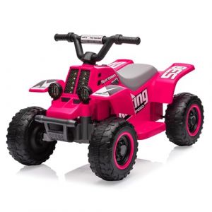 Quad Électrique Enfant 6V, Voiture Électrique pour Enfants avec LED Et Musique, 1,8 km/h avec Klaxon, Démarrage par Un Bouton, Longue Autonomie, ATV pour Enfants 3+ Ans (HomeLI, neuf)