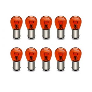 SOFOC-1156 BA15S P21W 7506 S25 Feux Clignotants Feux de Frein Feux de Recul Pour Voiture/Bateaux & Camping-Cars Ampoule S25 24V 21W Jaune Ambré 10Pcs (Sofoc-EU, neuf)