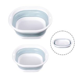 Cretosou 2 Pièces Bassine Pliable Bol à Vaisselle Pliable, Seau Pliant Bassin de Lavage Portable Bassine Retractable Camper Van Accessories, Lavabo de Voyage Polyvalent Pour La Cuisine de Camping (Yisen Fu US, neuf)