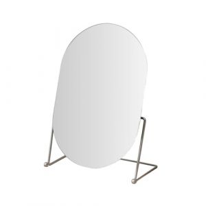 WNDUOKXH Miroir de maquillage en fer forgé, support stable, miroir de table pour coiffeuse, idéal pour les chambres d'étudiants. Finitions soignées. Support en fer forgé, stable et décoratif, à poser (peachooler, neuf)
