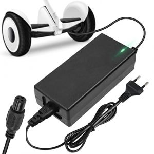 Ainiv Chargeur Trotinette Électrique, 42V 2A DC 8mm Universel Chargeur de Batterie Adaptateur Secteur 3 Broches avec Indicateur LED pour Hoverboard, Draisienne Electrique, Vélo Électrique,Prise EU (HUAYOTO, neuf)