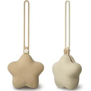 Moonkie Boite a Tetine, 2 pcs Boite Tetine Bebe en Silicone, Boite À Sucette Bebe Imperméable, Boite Tetine Bebe Portable, Pochettes pour Sucettes Sans BPA(Café clair/Jaune sable) (moonkie store, neuf)