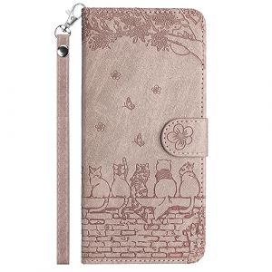 FALUWONRU Coque pour iPhone SE 2022/SE 2020/iPhone 8/7, Housse de Protection Etui à Pochette de Portefeuille Rabat Premium en Cuir PU【Fermeture Magnétique】【Boîtier avec Support】,Rose (Norn, neuf)