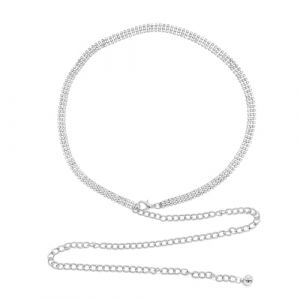 BUOKSLLY Ceinture &agrave; paillettes en strass pour femme - Dor&eacute; et argent&eacute; - Ceinture &agrave; cha&icirc;ne - Ceinture dor&eacute;e - Robe de soir&eacute;e longue &agrave; paillettes - Large ceinture (guangzhouyingximao, neuf)