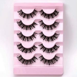 Lot de 5 paires de faux cils naturels 3D - Effet mouill&eacute; - Pour cosplay (wangyanhuavdvvdv, neuf)