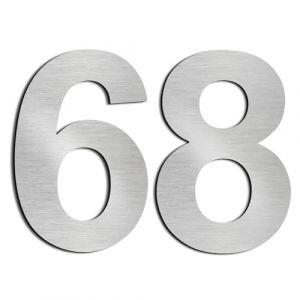 nanlyiau 2pc 3in/7.5cm Numero maison Num&eacute;ros de maison numero maisonchiffres de boite aux lettres numero maison design en acier inoxydable 304 massif(3in number 68) (nanly, neuf)