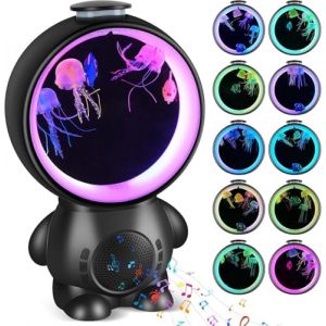 Jellyfish Lampes,Lampe Meduse de Haut-Parleur Bluetooth et LED &agrave;14 Bruit Blanc,Lampe Meduse Lumineuse Aquarium de10 Types Lumi&egrave;res,Lampe Decorative pour Enfants Hommes Femmes D&eacute;coration Cadeau(Blanc) (Nofaner, neuf)