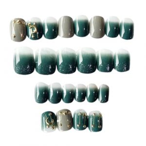 Mikikit 24pi&egrave;ces Faux Ongles pour Femmes Manucure Capsules Ongles &Eacute;l&eacute;gants Lot de Moyenne avec Accessoires de D&eacute;coration Diamant Artificiel (Famidago, neuf)