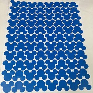 Lot de 24 autocollants muraux en vinyle pour chambre d'enfant Motif tête de Mickey Mouse Bleu foncé (Meya homelife store, neuf)