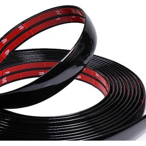 COYOUCO Bande Chromée Garniture Chromée, Voiture Noir Chrome Protecteur Bord Bande Bande Auto-Adhésive Auto-Adhésive Automobile Weather Seal Moulage Bande Garniture,12mm*3m (COYOUCO-EU, neuf)