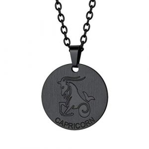 Custom4U Collier Médaille Signe Astrologique Capricorne Femme Pendentif Zodiaque avec Chaîne Réglable 50+5cm (Custom4U Store, neuf)
