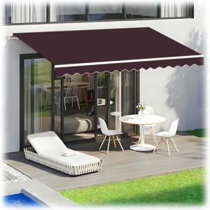 Tissu De Rechange pour Store Banne Rétractable Manuel Toile pour Store Banne De Terrasse Toile D'Auvent pour Extérieur en Polyester Issu De Remplacement pour Auvent Balcon(Brun,7x4.0m) (MMYMY, neuf)