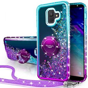 Miss Arts Coque pour Samsung Galaxy A6 2018, Fille Silicone Paillette Strass Bling Glitter de Luxe avec Support, Liquide Gel Bumper Housse Etui de Protection pour Samsung Galaxy A6 2018 - Pourpre (Miss Arts -FR, neuf)