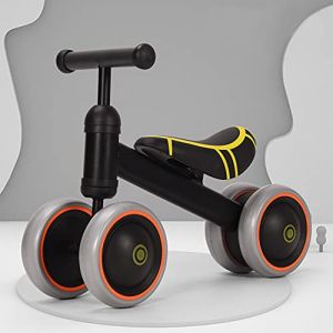 Draisienne Vélo pour Enfant à partir de 1 an, Jouet avec 4 Roues pour Vélo bébé de 12 à 36 Mois, Premier vélo sans pédales pour garçons et Filles comme Cadeau d'anniversaire-50 * 18 * 38cm-Noir (Hechheu, neuf)