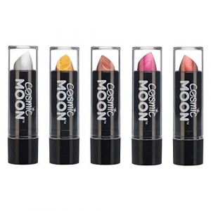 Cosmic Moon - Rouge &agrave; l&egrave;vres m&eacute;tallique - 5g - Pour des l&egrave;vres m&eacute;talliques envo&ucirc;tantes! - Assortiment de 5 couleurs - Include: Argent, Or, Or Rose, Rose, Rouge (NeonBeauty, neuf)