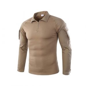 Oanviso Homme Chemises Pulls Combat Militaire Airsoft BDU Shirt Tenue Camouflage Hauts Uniforme Tactique Séchage Rapide avec Poches Coudières Manches Longues D Kaki M (Osheoiso Inc., neuf)