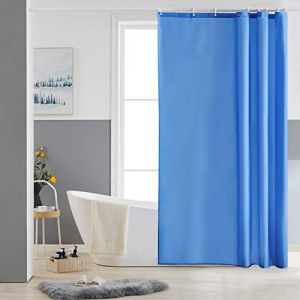Furlinic Petit Rideau de Douche pour Baignoire Angle,Tissu en Polyester,Bleu,120 x 180 cm,Anti Moisissure,Lest&eacute;,Rideaux de Bain avec 8 Crochets,Lavable en Machine,Imperm&eacute;able (newpower, neuf)