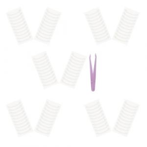 DEARMAMY Bandes Adh&eacute;sives Respirantes Nez 100 Pi&egrave;ces par Sachet Patchs Auto-Adh&eacute;sifs pour Ailes du Nez Larges Lot de 5 Paquets avec Pinces &agrave; &Eacute;piler Remodelage Naturel et Contour Affinant (Liiane, neuf)