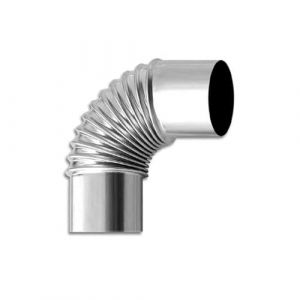 Tuyau de Fumée de Poêle Coudé à 90° - Ø 100-200 mm - Galvanisé - Adaptateur de Conduit de Cheminée pour Échappement (Huayubusiness, neuf)