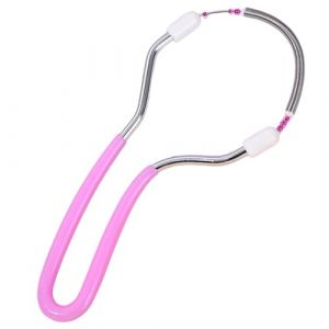 &Eacute;pilation &agrave; filetage, outil de filetage &agrave; ressort en acier inoxydable de 4, 1 x 2, 1 pouces avec prise confortable, &eacute;pilateur manuel portable pour le visage pour femmes, outil pour la l&egrave;vre sup&eacute;rieure (BBhalcyonheiyo, neuf)