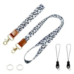 PAITOK Cordon tour de cou et dragonne avec fermoir en m&eacute;tal,tour de cou personnalis&eacute; avec deux anneaux porte-cl&eacute;s en m&eacute;tal pour porte-badge d&rsquo;identit&eacute;, cl&eacute;s et breloques (Huibang-Store, neuf)