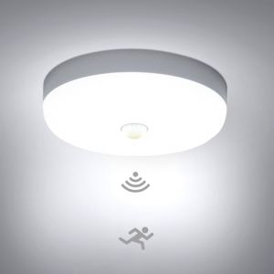 Plafonnier LED Detecteur de Mouvement 15W, Lampe Plafond avec Capteur Intérieur, IP56 Luminaire Plafonnier Automatique, pour Hublot, Couloir et Cave, 220V Motion Sensor Rond Ceiling Lights Indoor (Combuh, neuf)