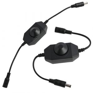 Yewseas 2 Pi&egrave;ces DC 12V-24V 3A Variateur de Lumiere LED, Contr&ocirc;leur Dimmer LED, Variateur Rotatif pour Ruban LED SMD 5050/3528/2835/5630 et COB, Gradation Num&eacute;rique, Noir, Compatibilit&eacute; &Eacute;tendue (XianYuanLian, neuf)