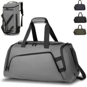 40L Sac de Sport Homme Femme, Grand Sac de Voyage avec Compartiment à Chaussures et Compartiment Humide Sac a Dos pour Voyage, Natation,randonnée, Camping (Gris) (LHTKJ, neuf)
