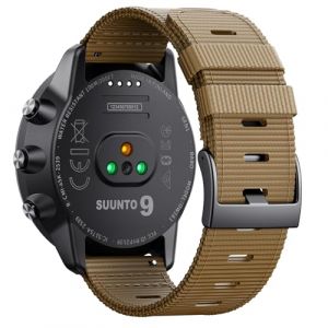 NotoCity Bracelet de montre respirant pour Suunto 9/9 Baro/D5/7 24 mm, Bracelet en Nylon durable 24 mm compatible avec Suunto Spartan Sport/Spartan Sport Wrist HR/Baro, Kaki fonc&eacute; (NotocityEU, neuf)