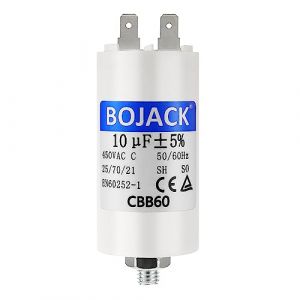 BOJACK CBB60 10uF 450V Condensateur de Démarrage moteur de Moteur pour Pompe de Piscine 10µF 450 Volt 35x68MM Connecteur M8 50/60Hz (BOJACK, neuf)