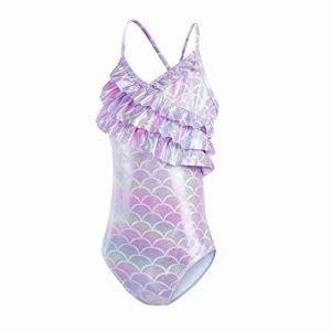 flintronic Maillot de Bain 1 pièce pour Fille, Hawaïen Maillot de Bain Enfants Fille, Une Pièce Une Epaule Dentelle (flintronic®-eu, neuf)