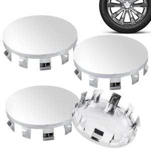 Cache Moyeu Capuchons De Centre Enjoliveurs Diamètre Extérieur 56 mm Cache Moyeux ABS Cache Moyeu Centre De Roue Universel pour Jantes Enjoliveurs Accessoires pour Voitures 4 Pièces (Argent, 56mm) (SIYAO-EUR, neuf)