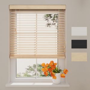 Radeco® Store vénitien en Bois Naturel 80 x 130 cm (LxH), lamelles de 50 mm en Bois de Paulownia, largeurs Disponibles de 50 à 250 cm, Store intérieur, Jalousie pour fenêtre (WINDOW-DECORATIONCOM, neuf)