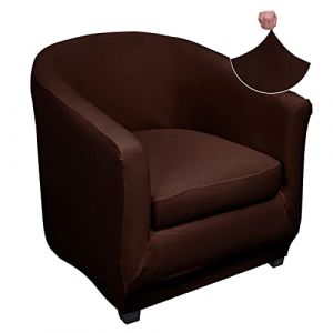 Jaotto Housse de Fauteuil Cabriolet 1 Place, Housse de Fauteuil Crapaud Extensible Chesterfield, Housse Fauteuil Salon Club il Lavable, Couverture de Fauteuil Facile à Installer(Marron,2 Pièces) (Jaotto, neuf)