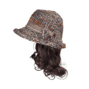 Bonnet de perruque Bonnet de perruque ondul&eacute;, perruque for femme, bonnet de perruque marron et noir, perruque en fibre synth&eacute;tique r&eacute;sistante &agrave; la chaleur d'aspect naturel, adapt&eacute;e &agrave; une utilisation q (haikouhua, neuf)