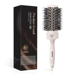 AIMIKE Brosse Ronde Brushing, Brosse Cheveux Brushing pour Séchage Rapide, Brosse Brushing Professionnel pour Le Coiffage et L'ajout de Volume, Brosse à Cheveux Ronde en Poils de Sanglier &Nylon, 44mm (AIMIKE Store, neuf)