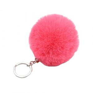 JSGHGDF 1 porte-clés pompon en forme de pompon pour filles et femmes avec pendentif de sac, accessoires de bijoux, rouge pastèque (taoshengyuanshangyemaoyiyouxiangongsi, neuf)